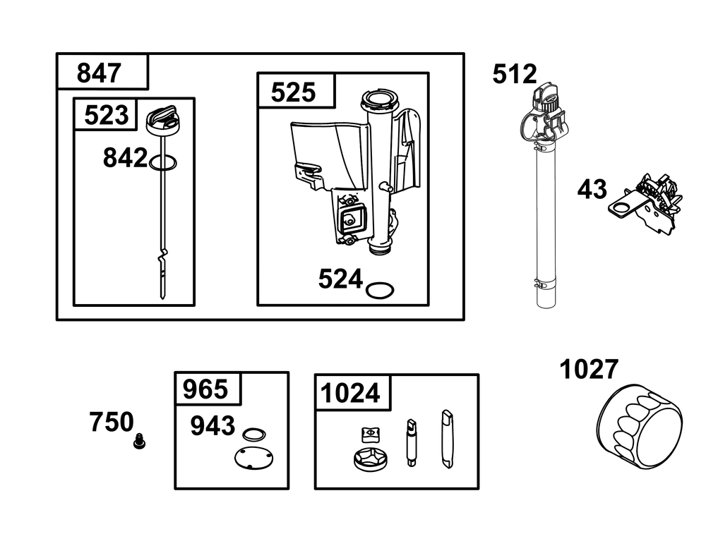 Lubrication Group Diagram and Parts List for 31R977-0108-G1 200000 - 399999 Briggs and Stratton Engine